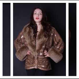 Vintage 70s Avant-Garde Brown Fur Mohair Jacket